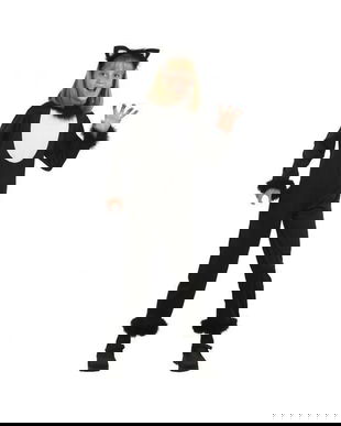 Costum carnaval pisica pentru copii Halloween Black, marime 120/130 cm 6-7 ani