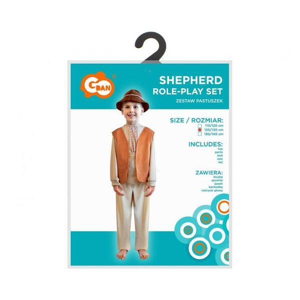 Costum carnval Pastor pentru copii, marime 120-130 cm (6-8 Ani)