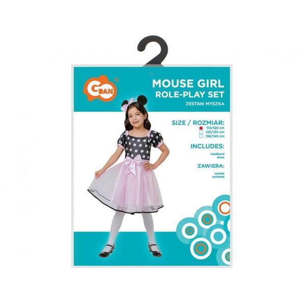 Costum carnaval Minnie Mouse roz pentru copii, 5-6 ani ( 110/120 cm)