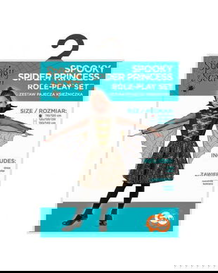 Costum carnaval Prințesa păianjen &icirc;nfricoșătoare (Spooky Spider Princess), marime 110-120 cm ( 5-6 Ani)