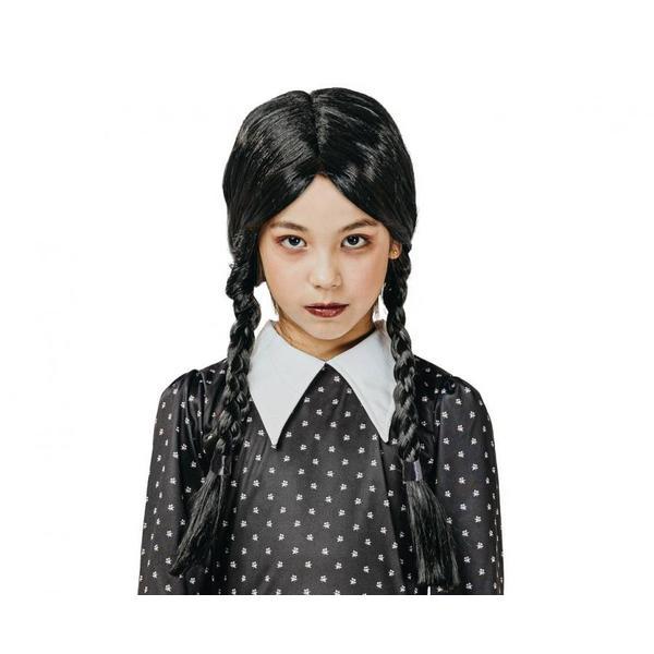 Peruca bruneta, cu codite impletite, Wednesday