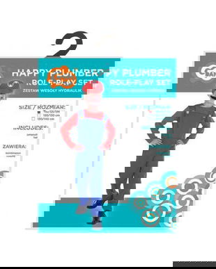 Costum carnaval Super Mario cu overal si palarie pentru copii, marime 110/120 cm