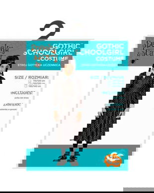 Costum carnaval Wednesday pentru copii, 7 - 8 ani ( 120/130 cm)