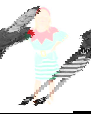 Costum carnaval Spiridus pentru fetite, 3- 4 ani (92/104 cm)