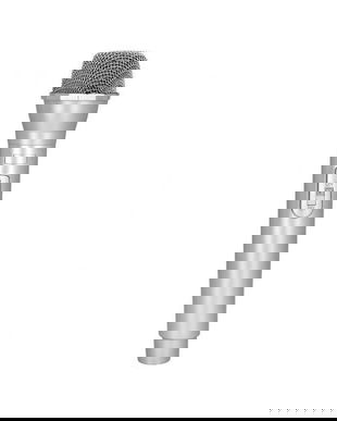 Microfon fals din plastic, argintiu, 23.5 cm