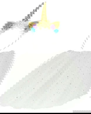 Costum carnaval  Unicorn 2 piese, bentita si fustita