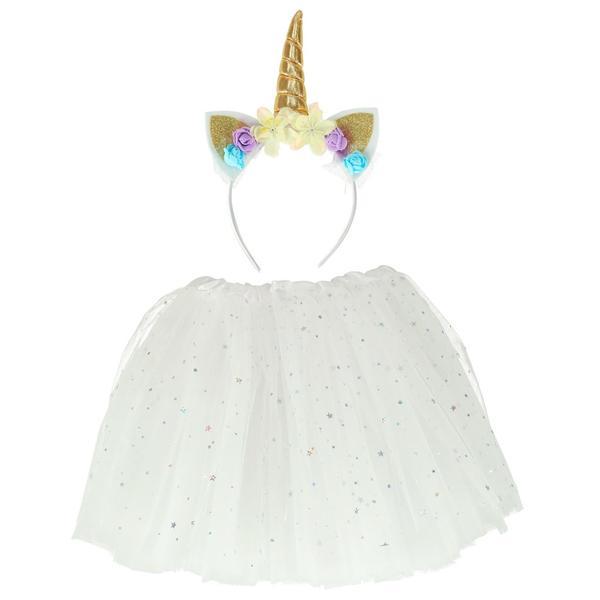 Costum carnaval  Unicorn 2 piese, bentita si fustita