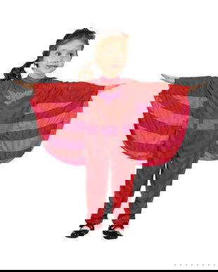 Costum Super Hero Girl rosu pentru copii, 98-104 cm (2-4 Ani)