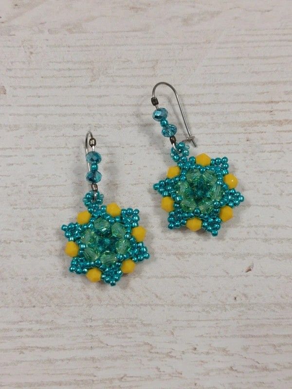Cercei turcoaz cu cristale Swarovski