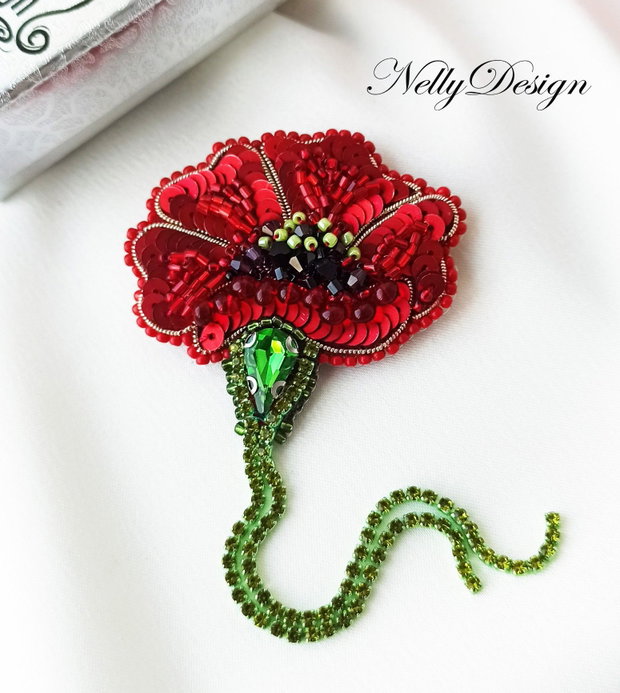 Mac - Brosa broderie manuala