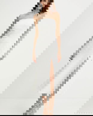 Twinset rochie din amestec de in