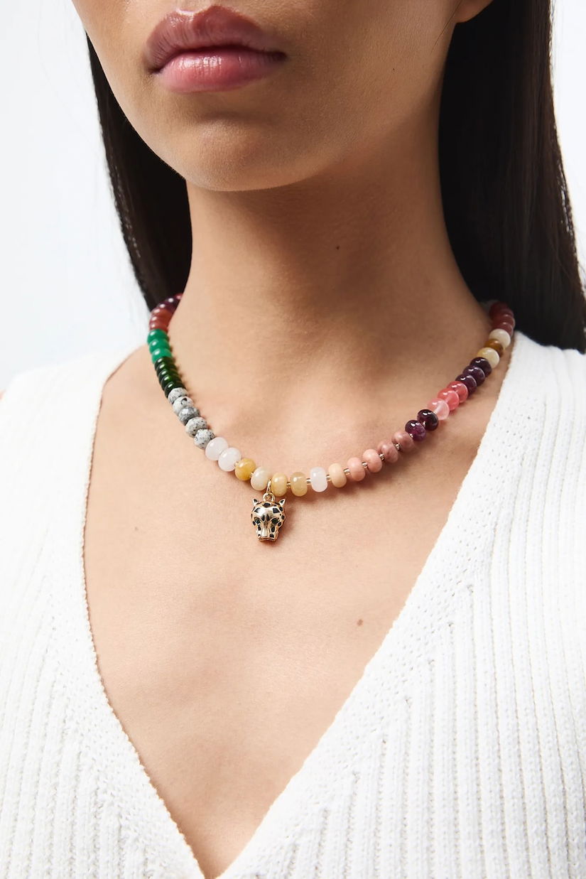 Medicine colier cu pandantiv pentru femei, din piatră naturală aventurin