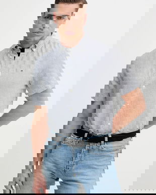 Tommy Hilfiger cămașă din amestec de in