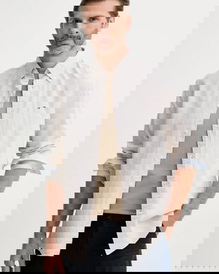 Tommy Hilfiger cămașă din amestec de in