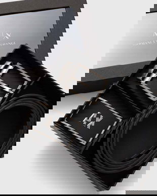 Armani Exchange curea de piele cu doua fete