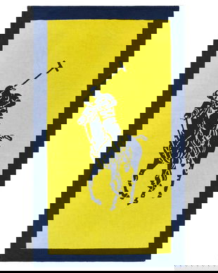 Ralph Lauren prosop de plaja Polo Jacquard Iris Blue / Yellow 100 x 170 cm