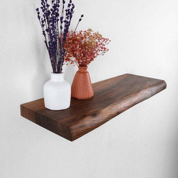 Poliță floating lemn masiv 4 cm - raft minimalist cu prindere ascunsă - ATP Wood
