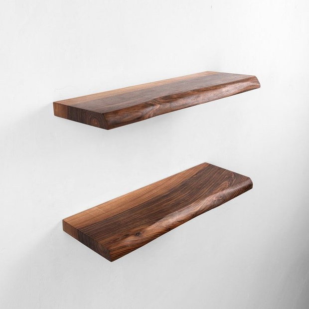 Poliță floating lemn masiv 4 cm - raft minimalist cu prindere ascunsă - ATP Wood