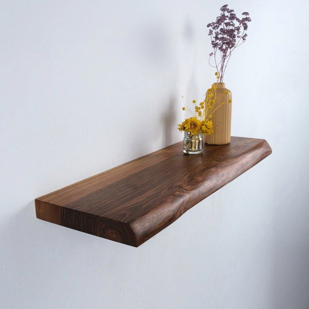Poliță floating lemn masiv 4 cm - raft minimalist cu prindere ascunsă - ATP Wood