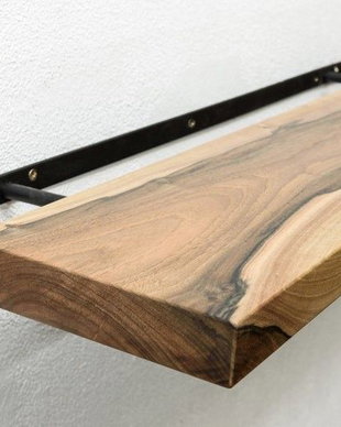 Poliță din lemn masiv de nuc cu prindere invizibilă - raft flotant premium - ATP Wood