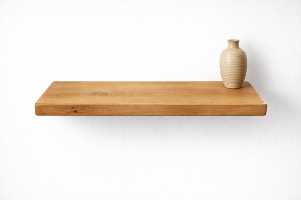 Poliță lemn masiv stejar 60x20x4 cm - raft perete gros - design natural - ATP Wood