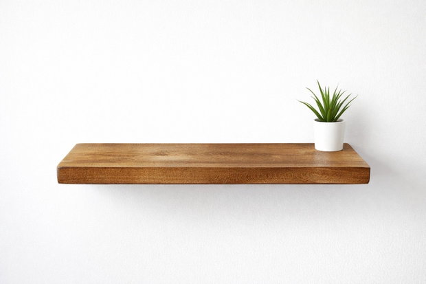 Poliță din lemn masiv stejar - raft perete 80x20 cm - design natural - ATP Wood