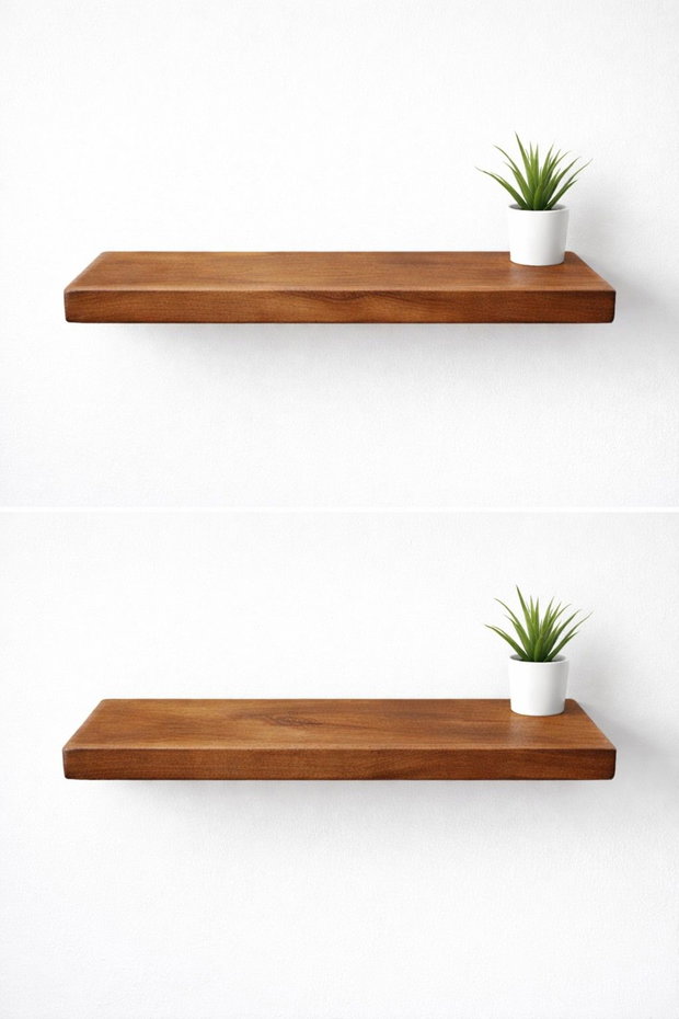 Poliță din lemn masiv stejar - raft perete 80x20 cm - design natural - ATP Wood