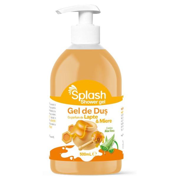 Gel de Dus cu Parfum Lapte si Miere - Splash Shower Gel, 500 ml