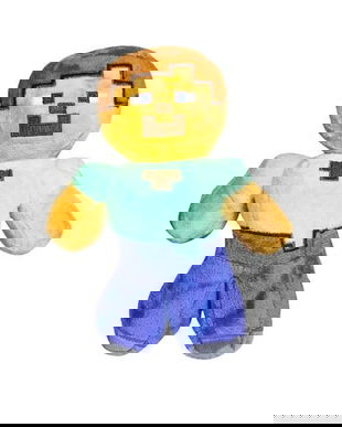 Jucărie de Plus Minecraft Steve, 20 cm &ndash; Personaj Minecraft, Plus Moale pentru Copii