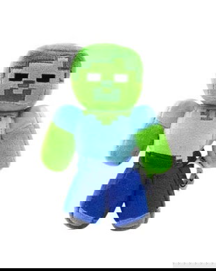 Jucărie de Plus Minecraft Zombie, 20 cm &ndash; Personaj Minecraft, Plus Moale pentru Copii