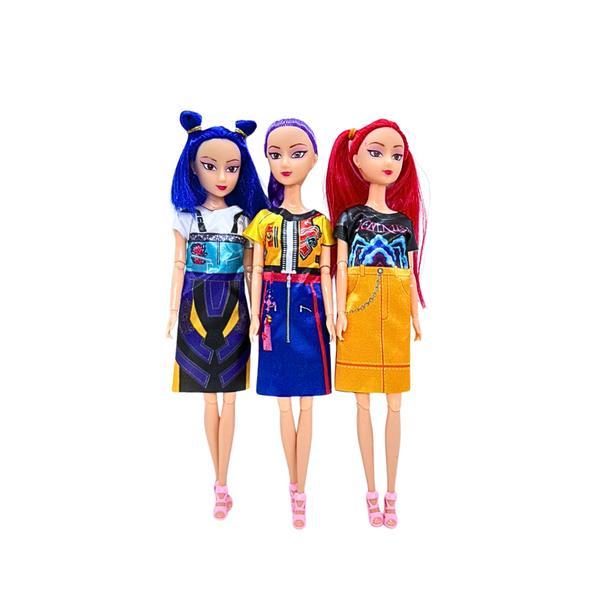 Set 3 Păpuși K-Pop Fashion Girls &ndash; Zoey, Rumi și Mira, 30 cm, Rochii Fashion, Articulații Mobile,