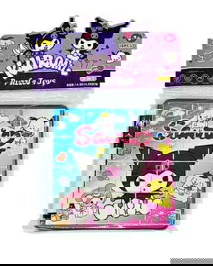 Puzzle Magnetic Kuromi, 16 Cuburi 3x3 cm, Joc Educativ cu Tablă și Marker, Puzzle pentru Copii