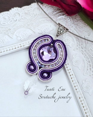 Pandantiv soutache mov-lila