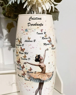 Vază personalizată  cadou special pentru profesoara de dans