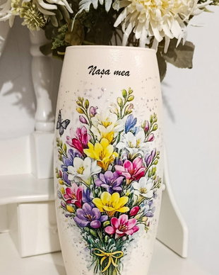 Vază personalizată pentru nașă  cadou cu mesaj emoționant
