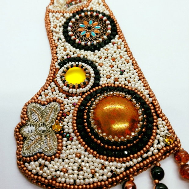 Colier Apus de Soare - broderie
