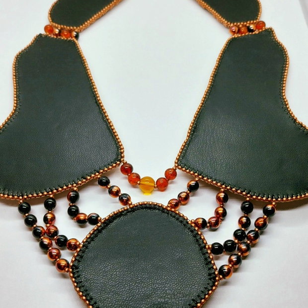 Colier Apus de Soare - broderie