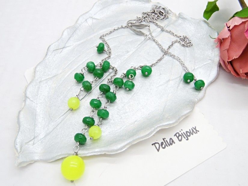 Set de bijuterii handmade unicat agate si jad (cod1403)