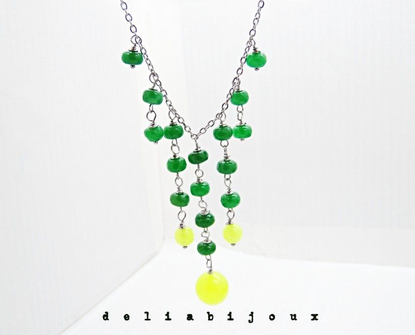 Set de bijuterii handmade unicat agate si jad (cod1403)