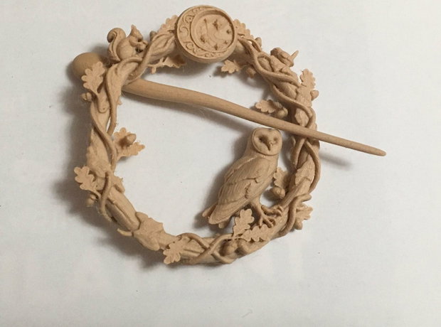 Veghea Lunii în Codru Agrafă de Păr ,Broșă,Bijuterie de Par