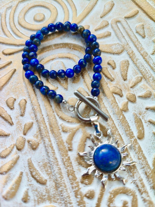 Bratara soare lapis lazuli