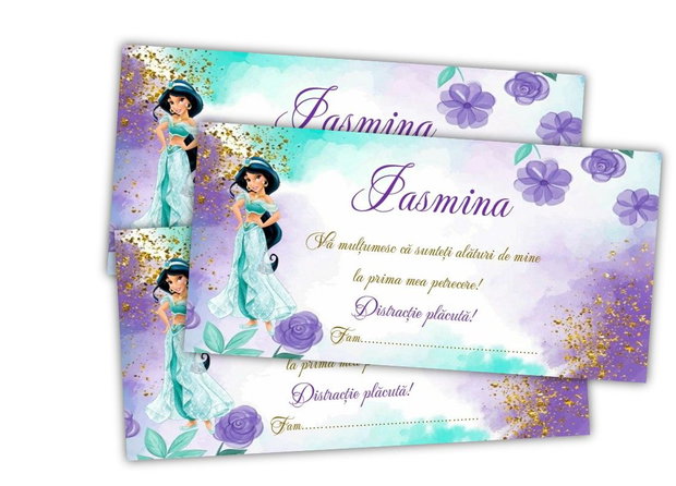 Plicuri bani botez fetițe Prințesa Jasmine
