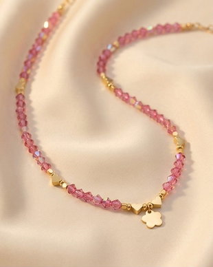 Colier - Gold Pink Flame