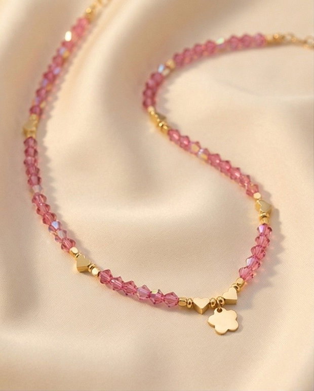 Colier - Gold Pink Flame