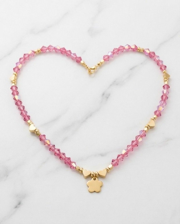 Colier - Gold Pink Flame