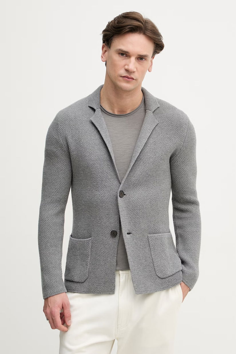 United Colors of Benetton sacou pentru bărbați, cu un singur rând de nasturi din lână