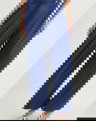 Fracomina pantaloni palazzo pentru femei, cu amestec de in