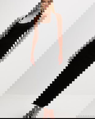 HUGO Little Black Dress cu vâscoză Shagar