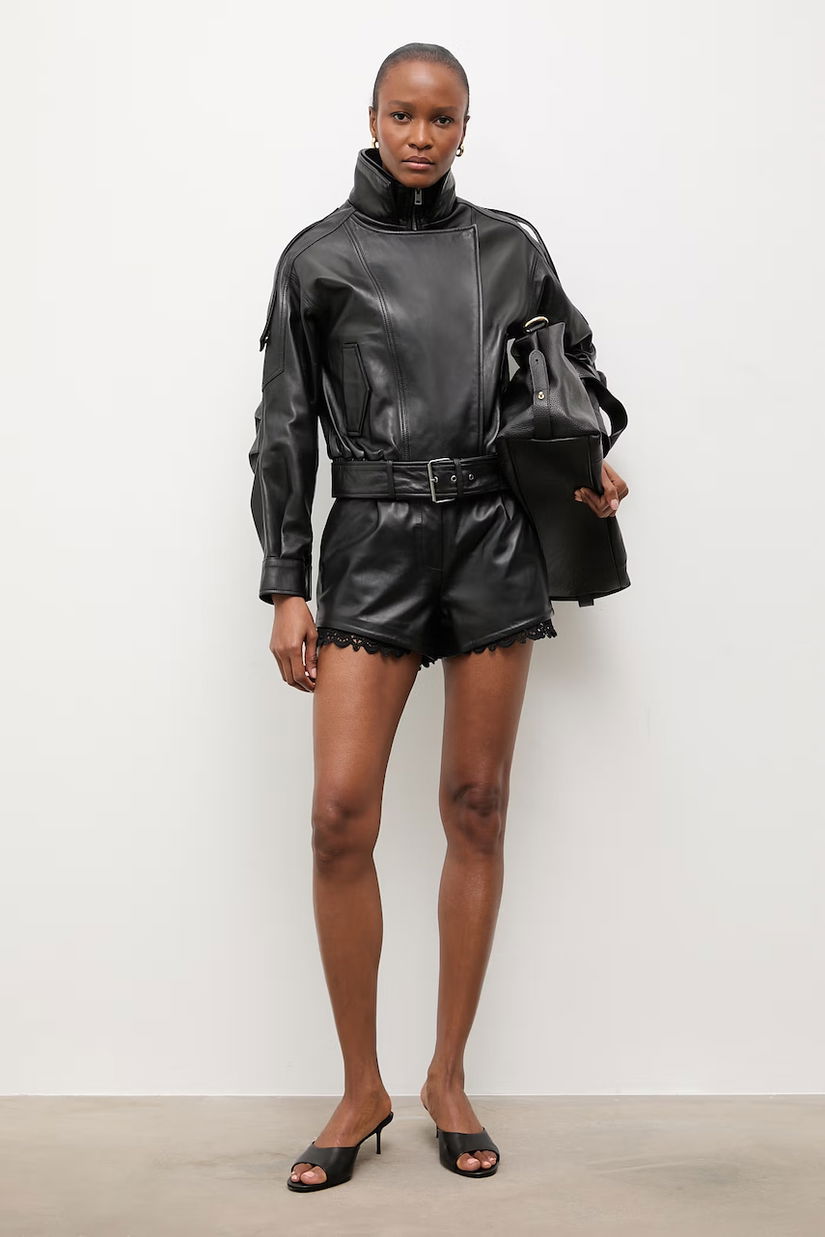 Answear.LAB pantaloni scurți pentru femei, din piele EIRA Unscripted Collection