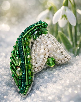 Brosa handmade ghiocel